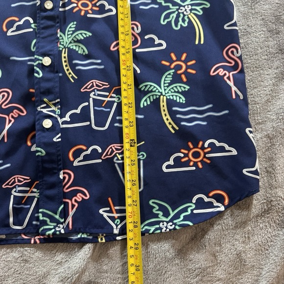 Chubbies Shirt M Navy Blue Button Down The Neon Lights Friday Performance Frat - Picture 6 of 7